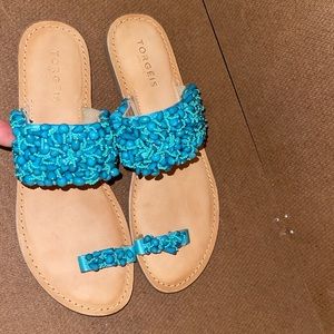 Torgeis New York aqua sandals